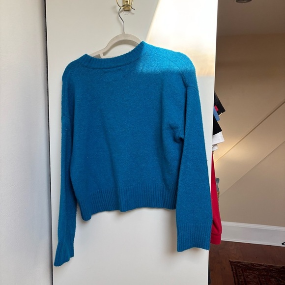 Blue Knit Wide-Leg Pants and Sweater Set - Picture 8 of 10